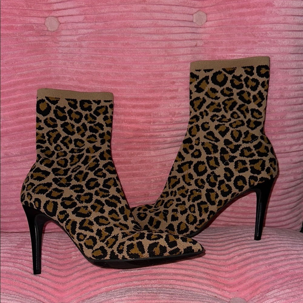 Massini Brown and Black Heeled Boots